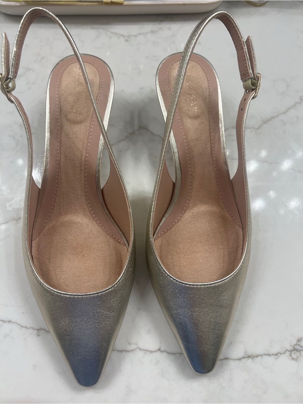 Cole Haan Grand360 Gold Metallic Slingback Kitten Heels - 8.5